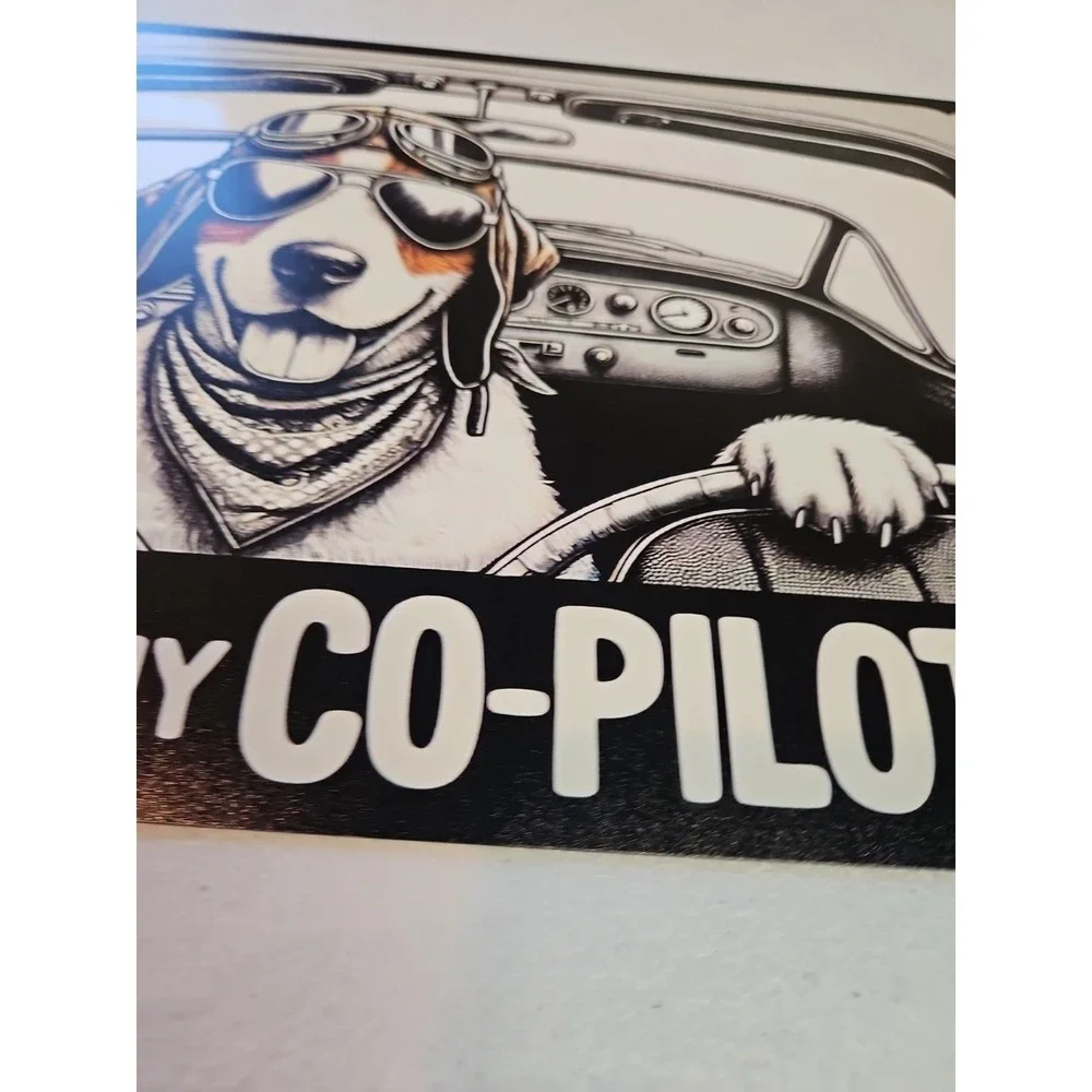 Dog Is My Co-pilot Metal Sign 8 X 12 Dog Lover‎ Traveling